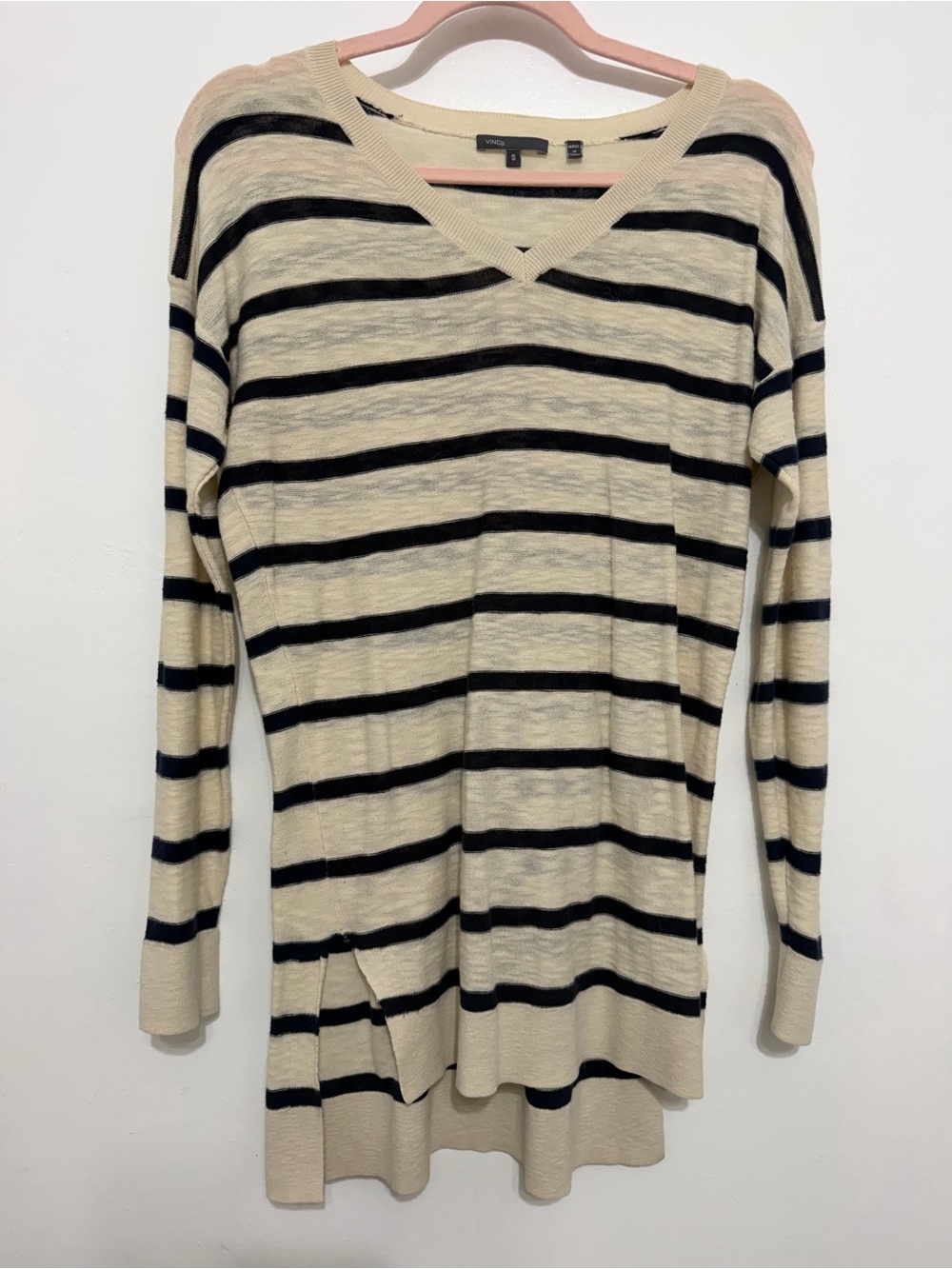 Vince Striped V-Neck Sweater